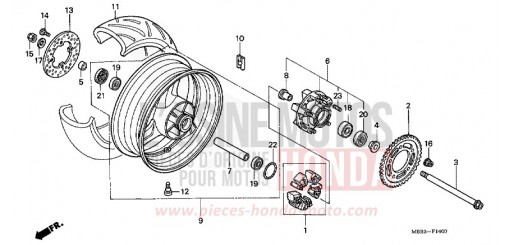 REAR WHEEL VTR1000F1 de 2001